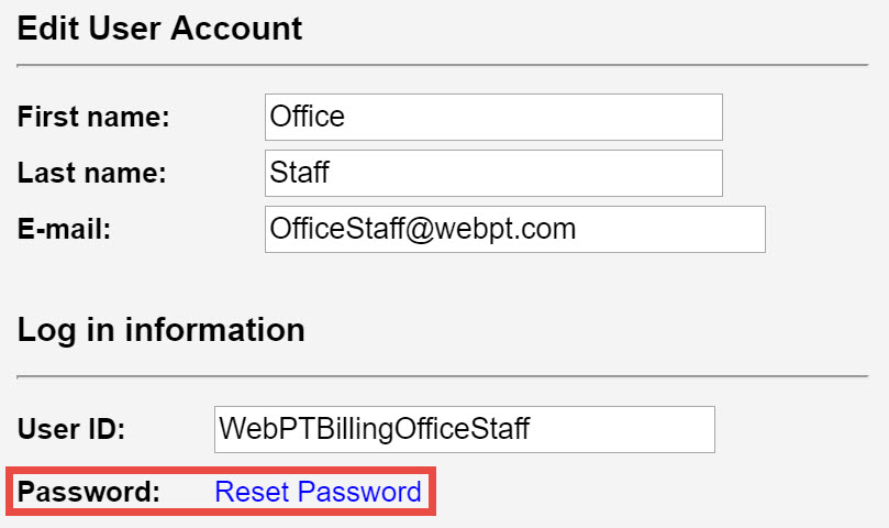 Change Your Password Therabill
